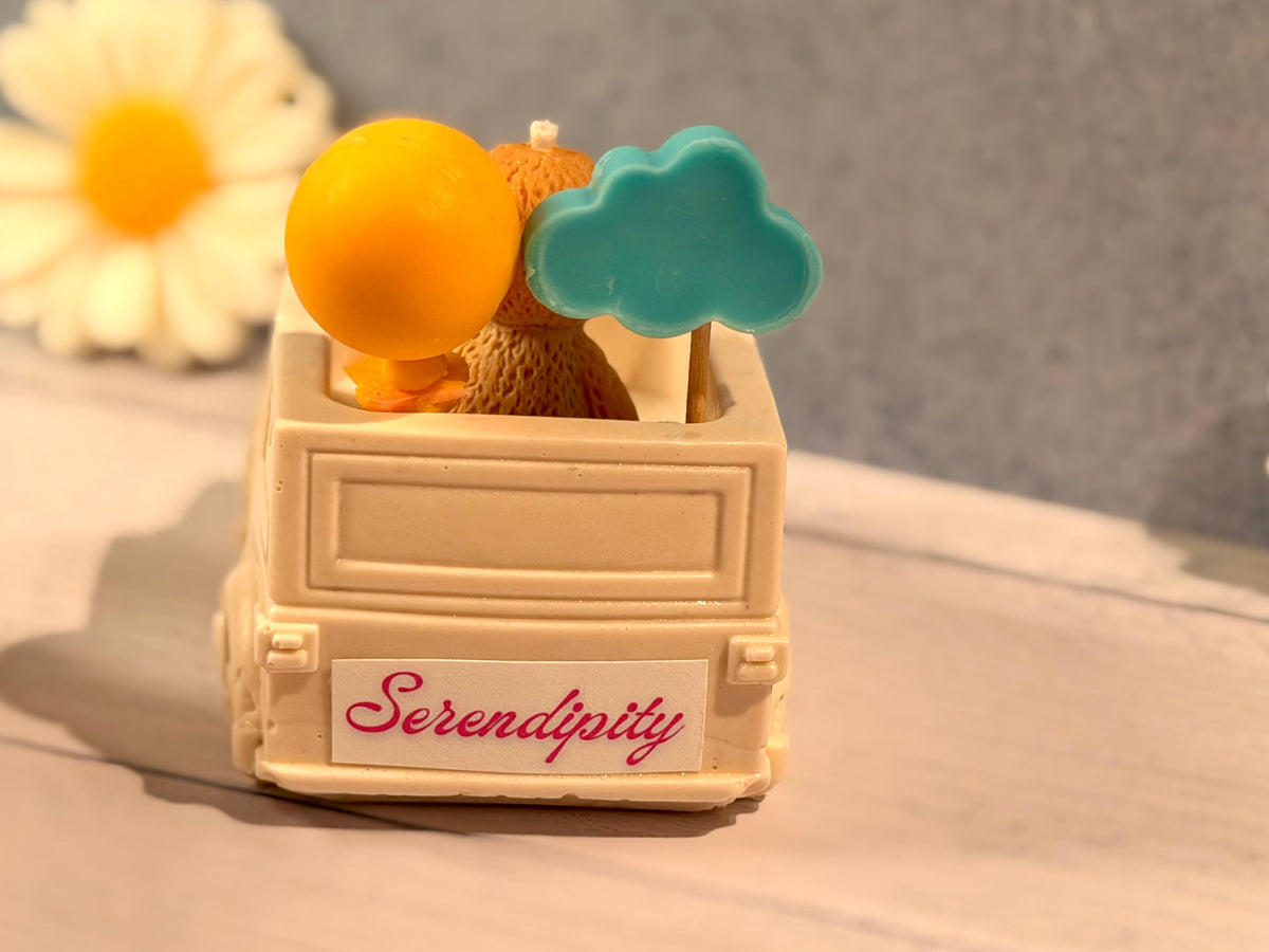 Teddy Bear Car Candle Favor | Baby Shower & Birthday Gift