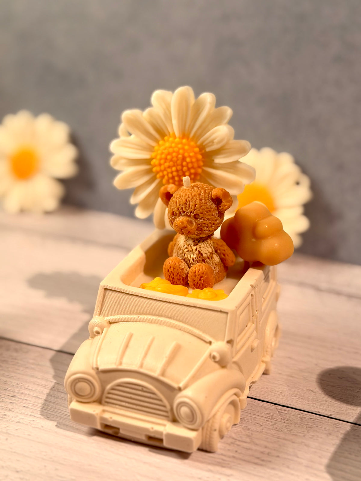 Teddy Bear Car Candle Favor | Baby Shower & Birthday Gift