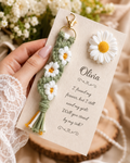 Bridesmaid Proposal Candle and Keychain Set, Personalized Will You Be My Bridesmaid Card, Daisy Sunflower Soy Candle Favor, Bridal Party